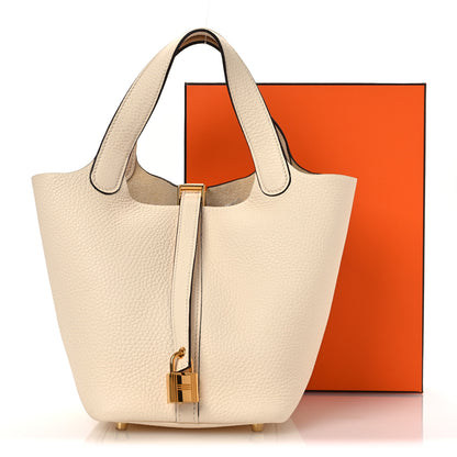 Hermes Taurillon Clemence Picotin Lock 18 PM Nata 11 of 11