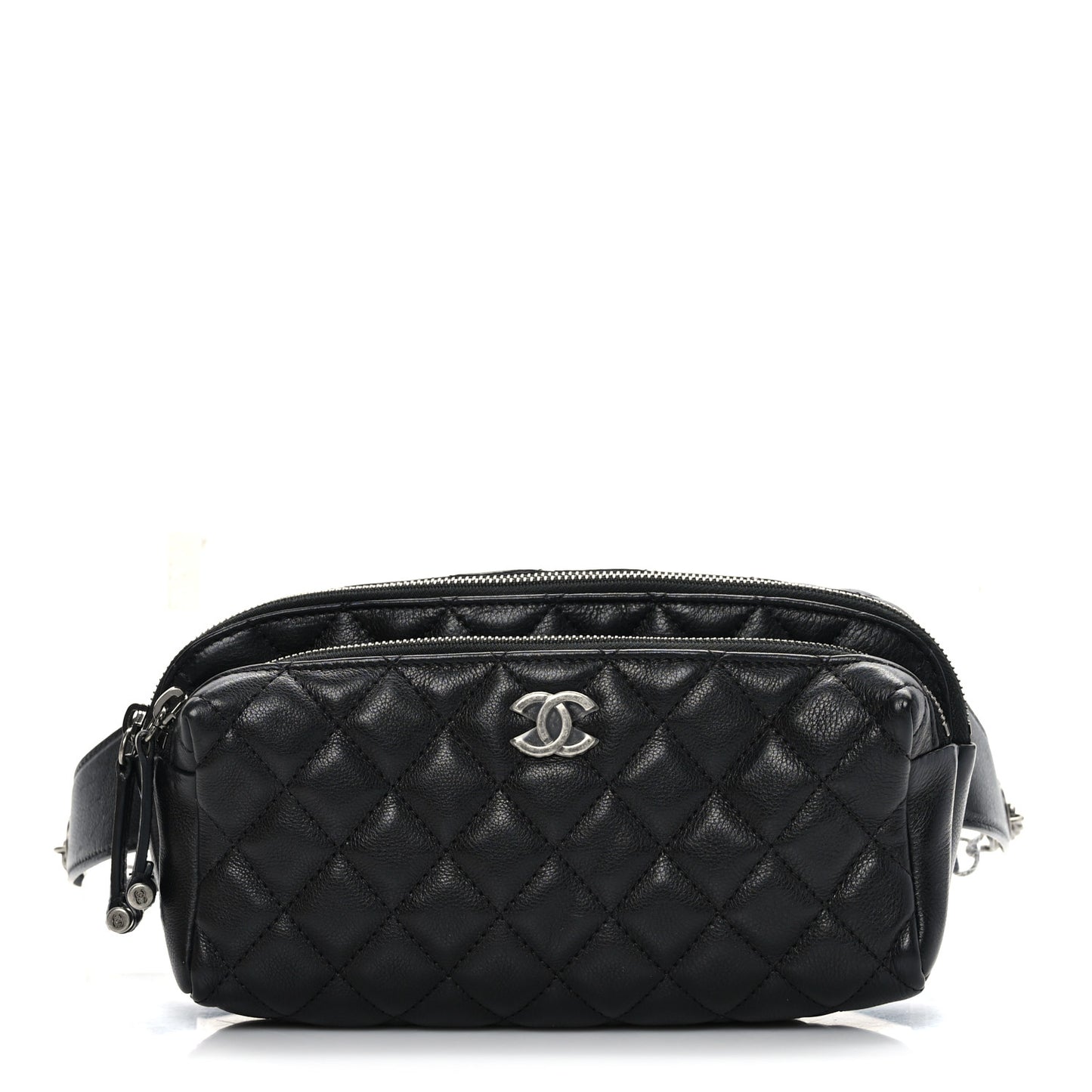 Calfskin Quilted Waist Bag Black