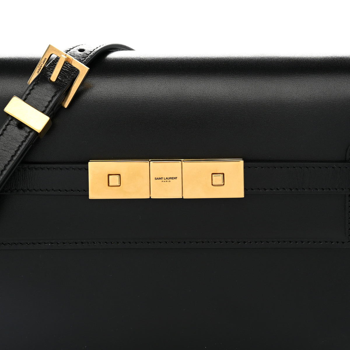 Saint Laurent Smooth Calfskin Small Manhattan Shoulder Bag Black 8 of 12