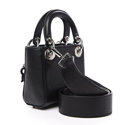 Christian Dior Smooth Calfskin Embroidered Micro Lady Dior Black 2 of 10