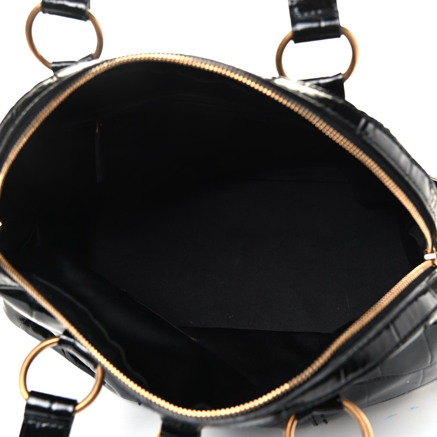 Saint Laurent Crocodile Embossed Patent Large Muse Black 7 of 8