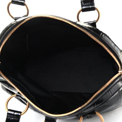 Saint Laurent Crocodile Embossed Patent Large Muse Black 7 of 8