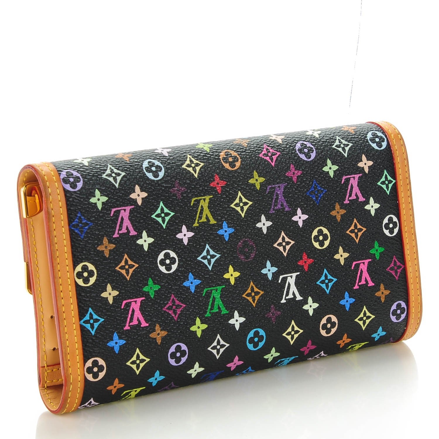 Louis Vuitton Monogram Multicolor Porte Tresor International Wallet Black 3 of 7