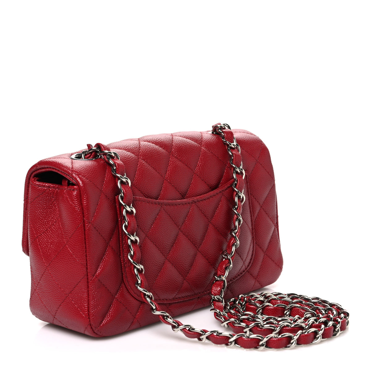 Chanel Caviar Quilted Mini Rectangular Flap Red 3 of 11
