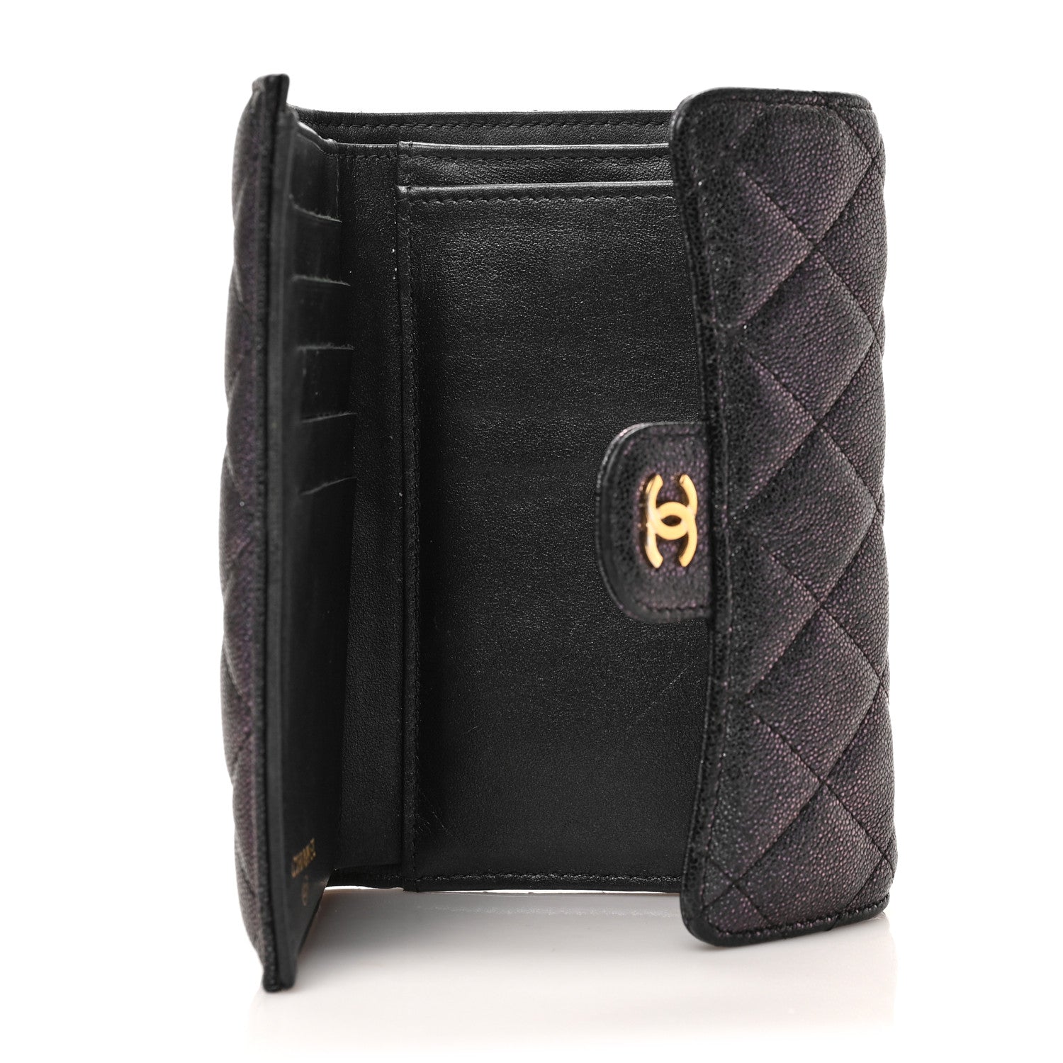 Chanel Iridescent Caviar Quilted Medium Flap Wallet Black 5 of 6