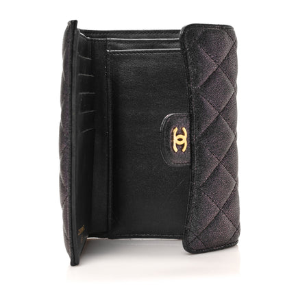Chanel Iridescent Caviar Quilted Medium Flap Wallet Black 5 of 6