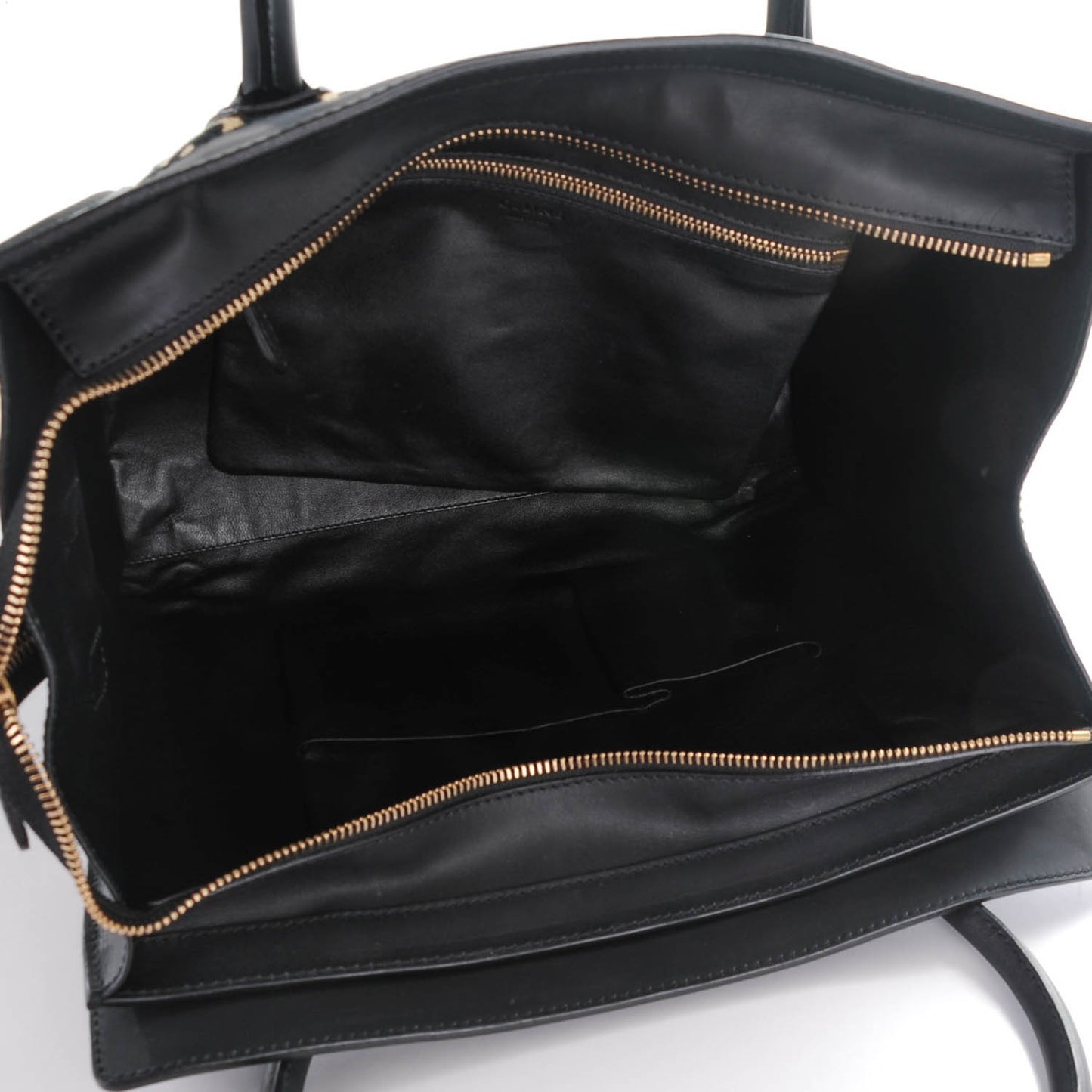 Canvas Smooth Calfskin Leopard Print Shoulder Luggage Black