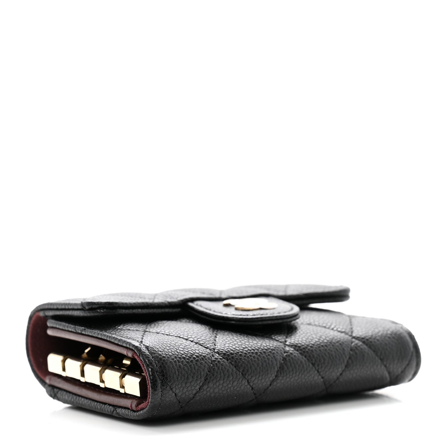 Caviar Quilted Classic 4 Key Holder Wallet Black