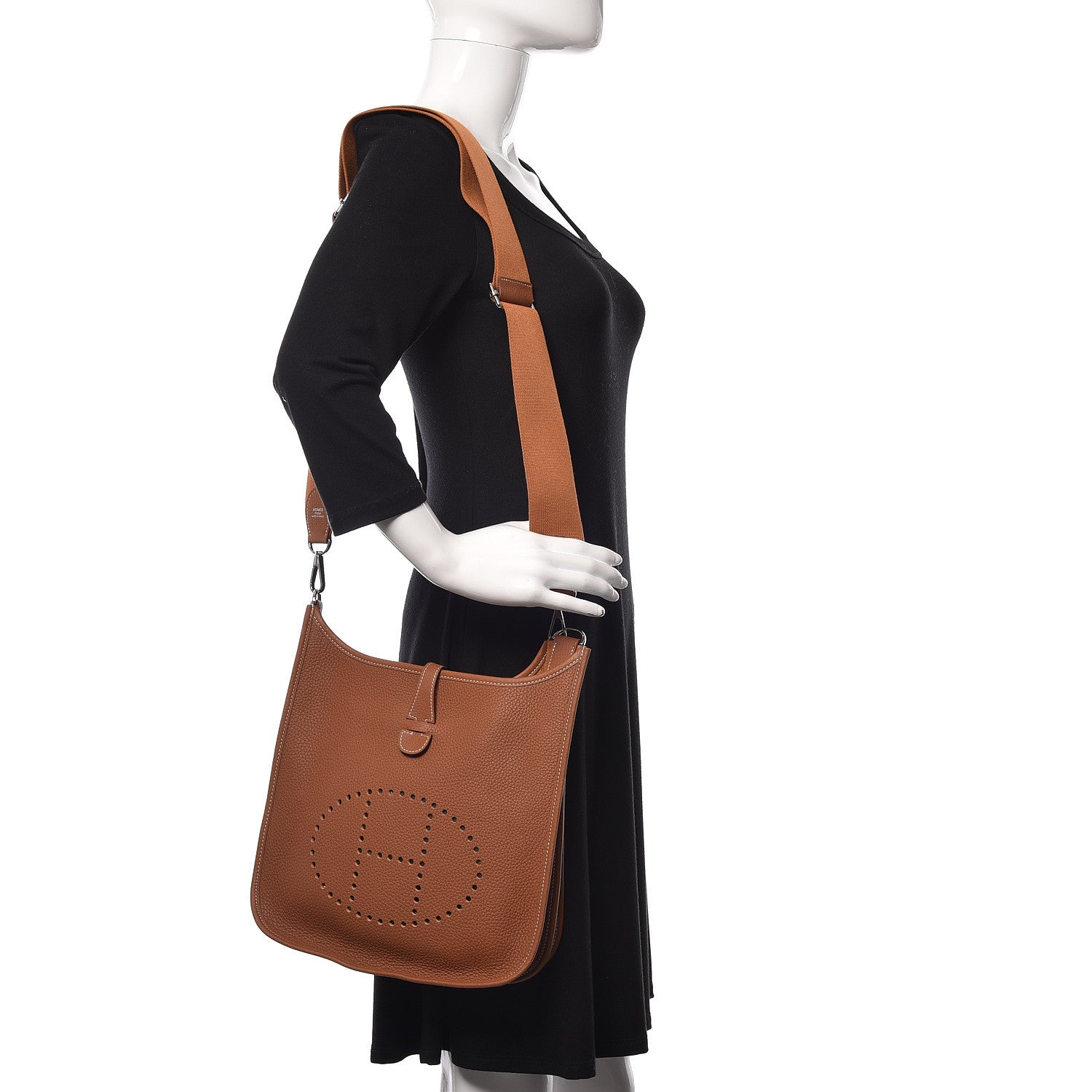 Hermes Taurillon Clemence Evelyne III PM Gold 2 of 12