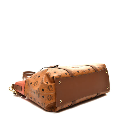 MCM Visetos Crocodile Embossed Tote Cognac 4 of 8