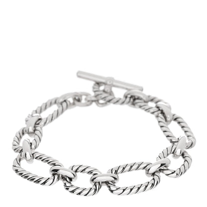 David Yurman Sterling Silver Blue Sapphire 12.5mm Cushion Link Bracelet 1 of 3