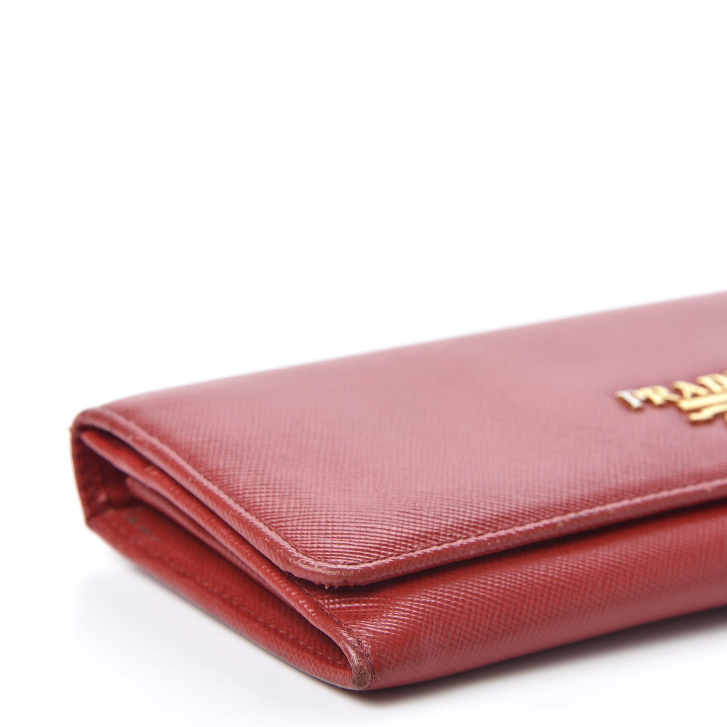 Saffiano Metal Continental Flap Wallet Fuoco