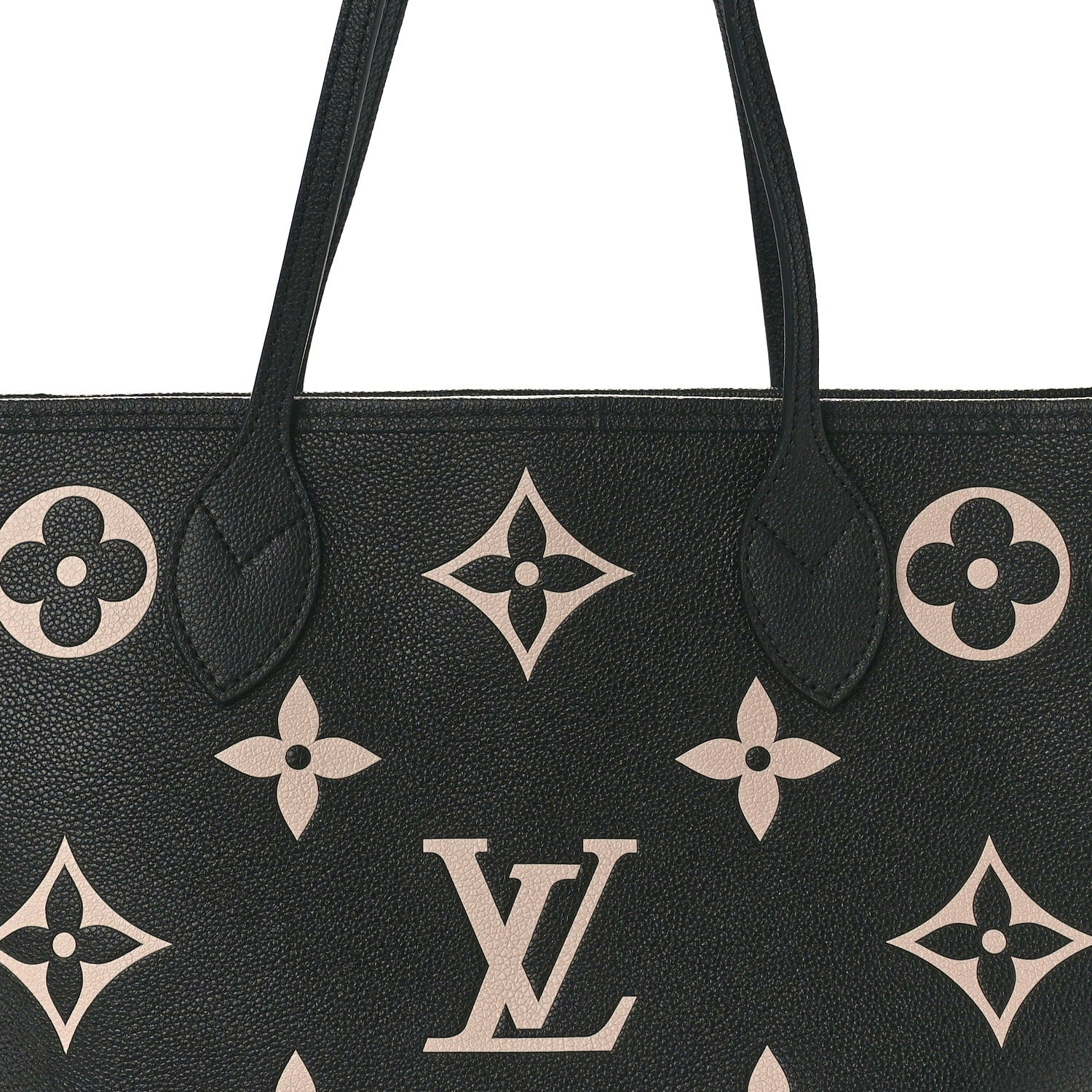Louis Vuitton Empreinte Monogram Giant Neverfull MM Black Beige 7 of 9