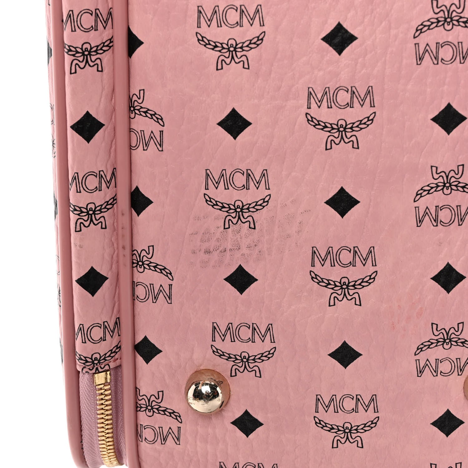 MCM Visetos Traveler Cabin Trolley Suitcase Pink 11 of 12