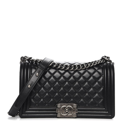 Chanel Lambskin Quilted Medium Boy Flap Black 1 of 8