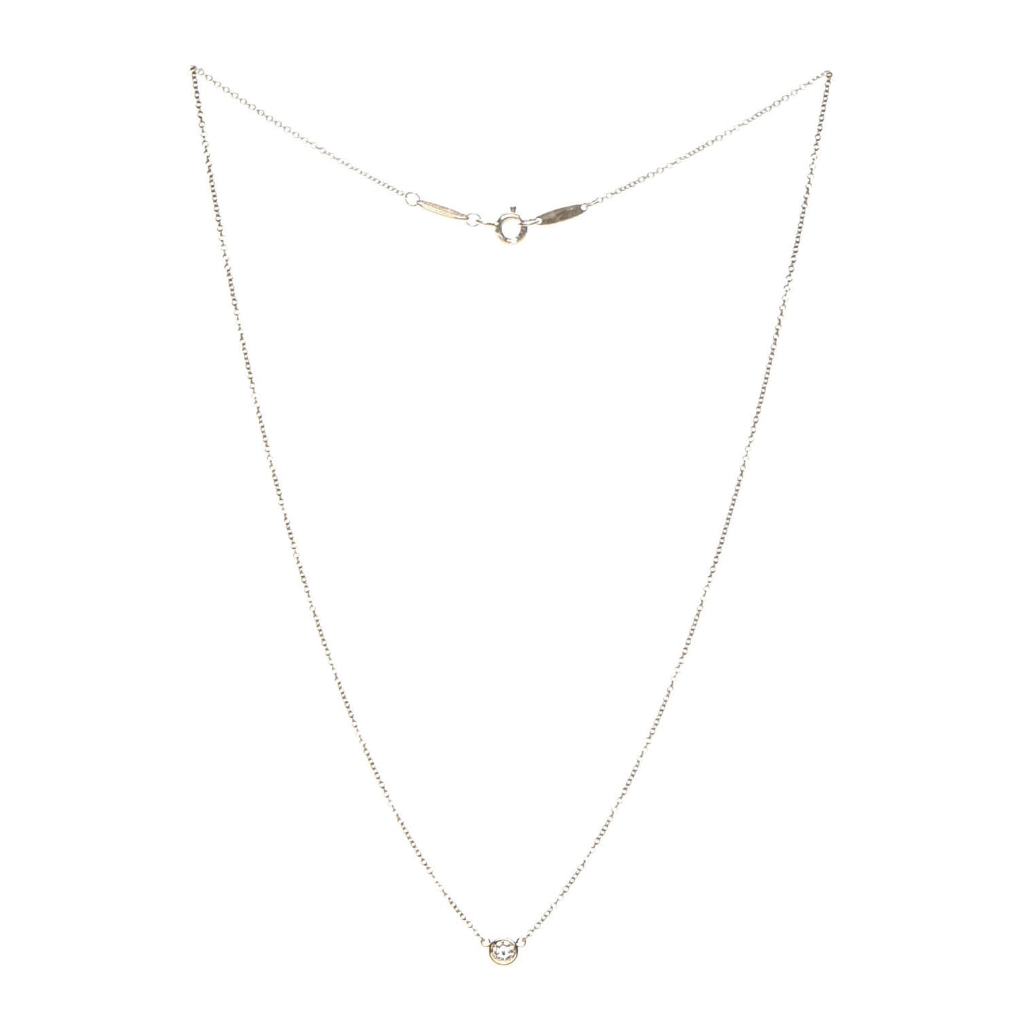 18K Yellow Gold Diamond .17ct Elsa Peretti Diamonds by the Yard Pendant Necklace