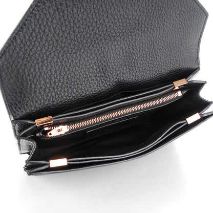 Alexander Wang Soft Pebbled Calfskin Prisma Skeletal Clutch Black Rose Gold Hardware 5 of 7