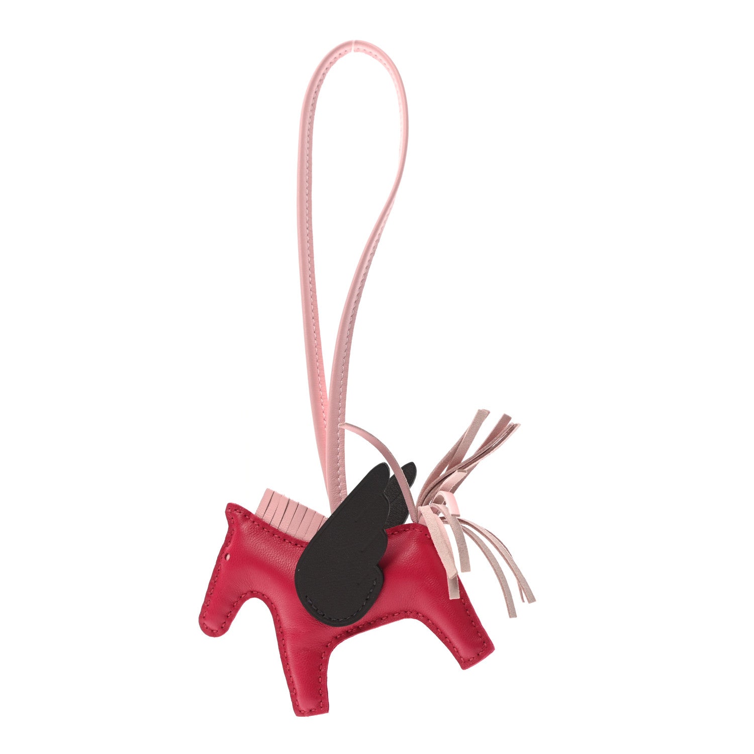 Hermes Milo Lambskin Grigri Rodeo Pegase Horse Bag Charm PM Framboise Rose Sakura Rouge Sellier 1 of 5
