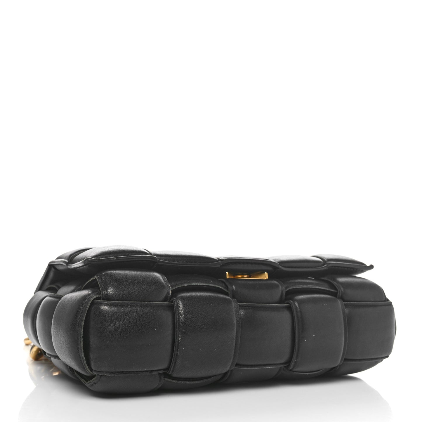 Lambskin Maxi Intreccio Padded Chain Cassette Crossbody Bag Black