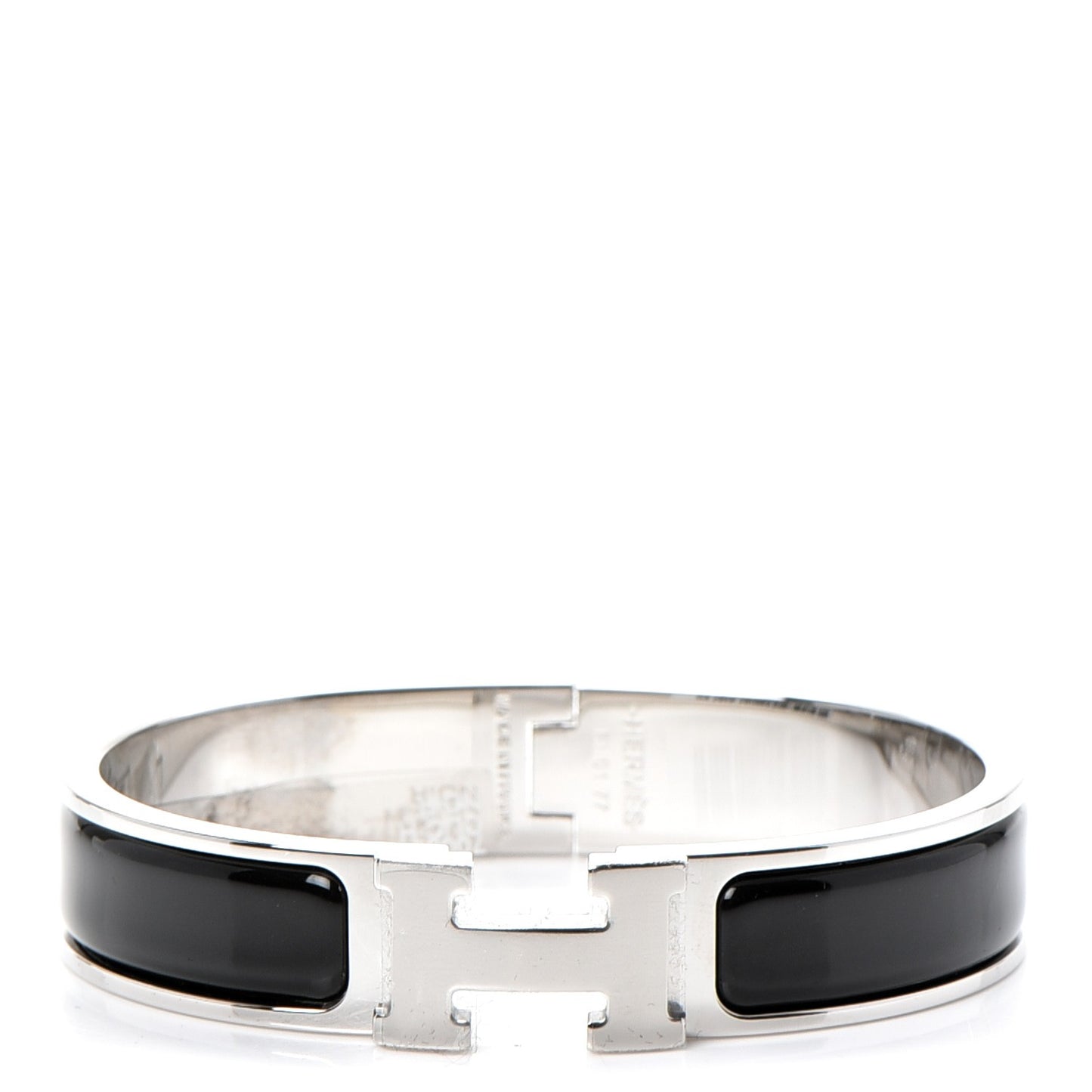 Enamel Narrow Clic Clac H Bracelet PM Black