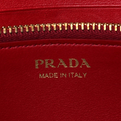 Prada Vitello Daino Bi-Color Continental Flap Travel Wallet Black Fuoco 7 of 7