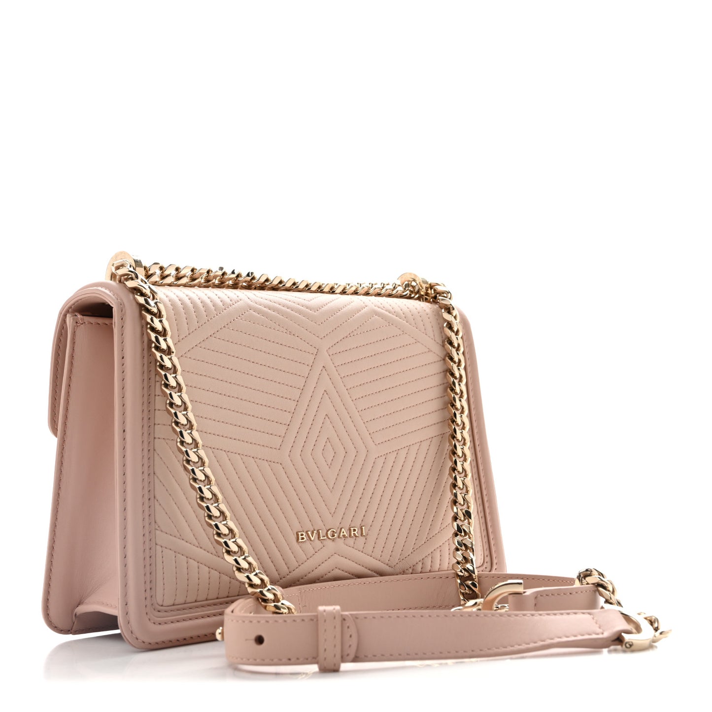 Nappa Quilted Calfskin Serpenti Forever Diamond Blast Shoulder Bag Crystal Rose
