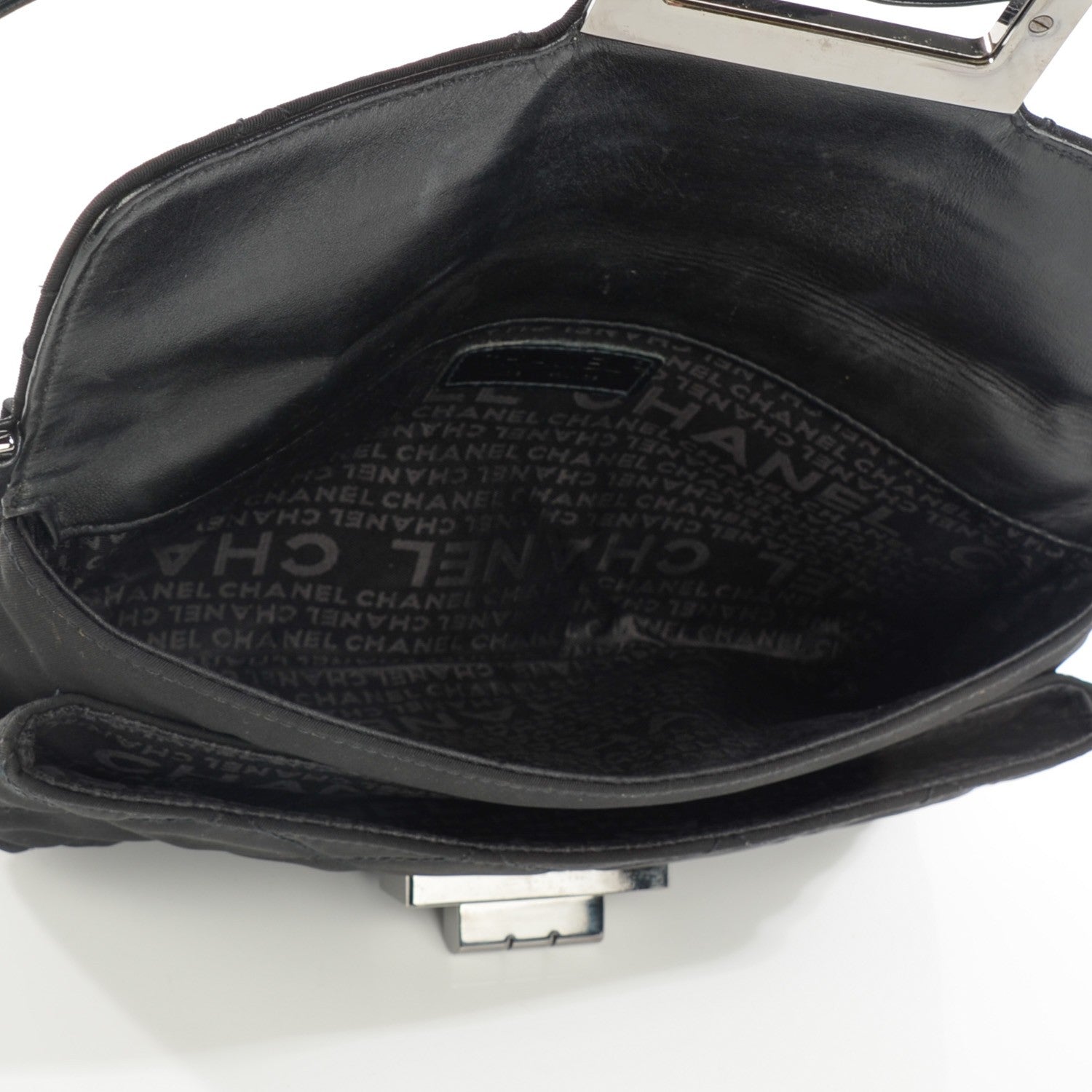 Chanel Nylon Quilted Mademoiselle Messenger Flap Bag Black 5 of 8