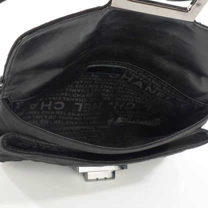 Chanel Nylon Quilted Mademoiselle Messenger Flap Bag Black 5 of 8