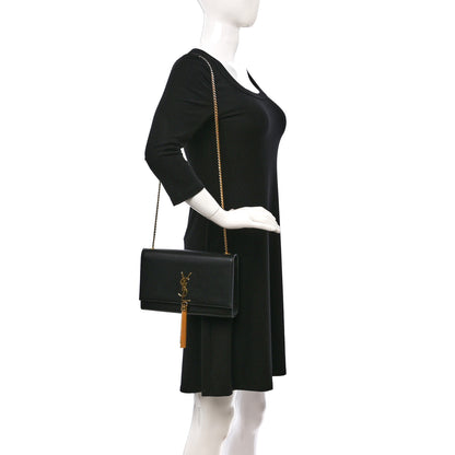 Saint Laurent Smooth Calfskin Medium Classic Monogram Kate Tassel Satchel Black 2 of 10