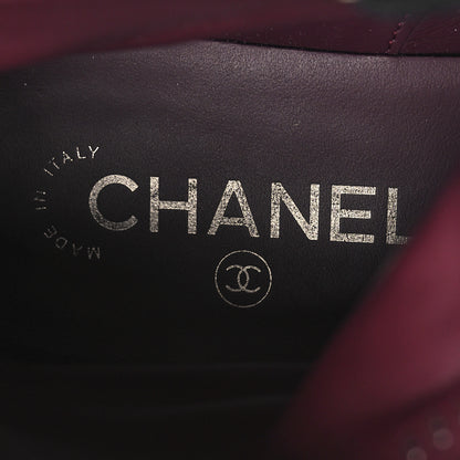 Chanel Crackled Calfskin Velvet Pearl Combat Short Boots 39 Black 8 of 8