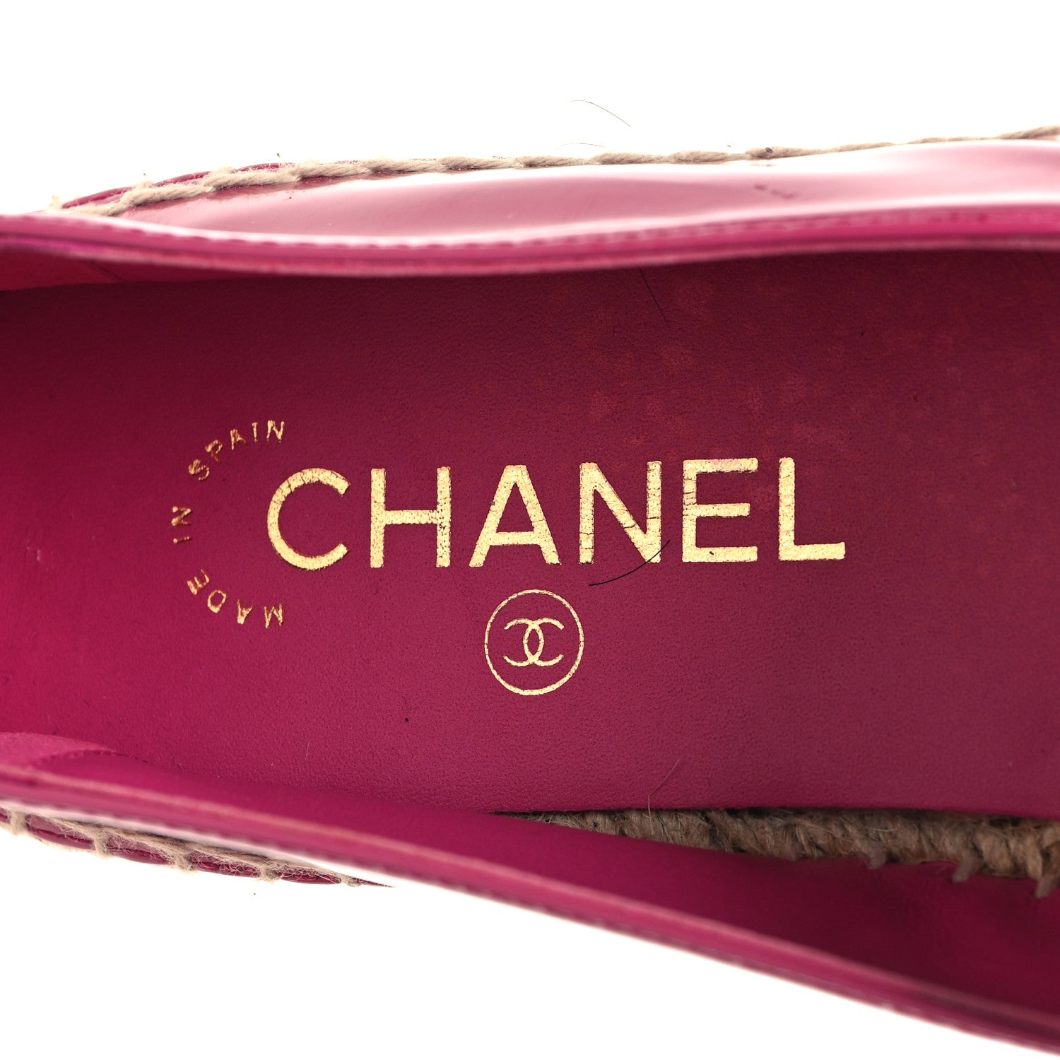 Chanel Patent Calfskin CC Espadrilles 41 Fuchsia Black 10 of 11