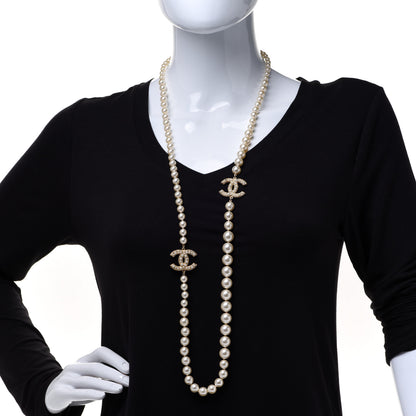 Chanel Pearl CC 100th Anniversary Necklace Light Gold 2 of 6