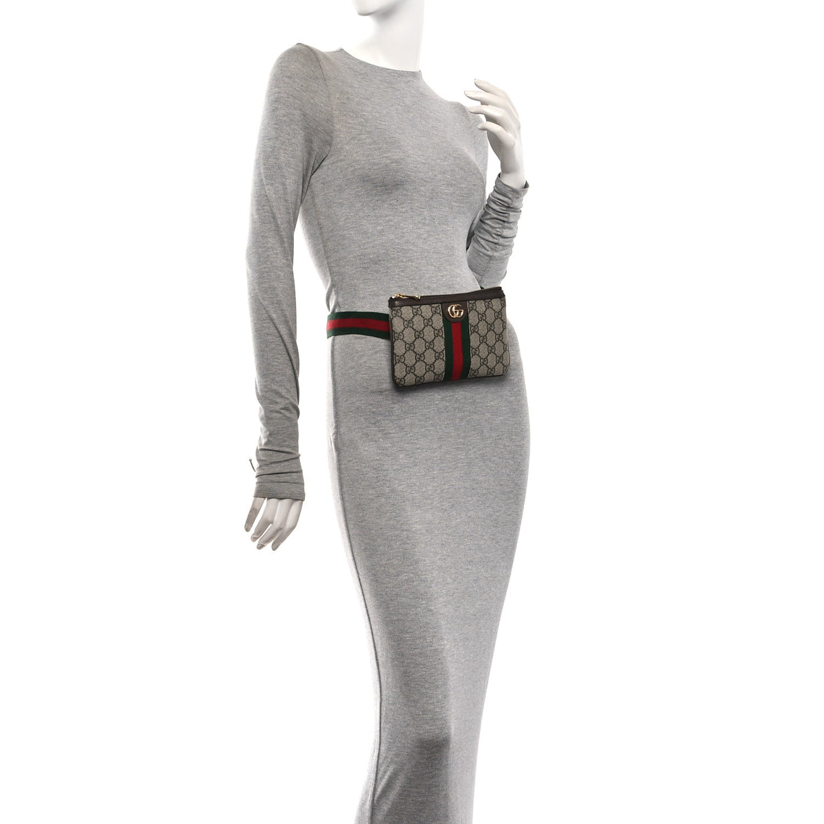 Gucci GG Supreme Monogram Web Ophidia Utility Belt Bag  85 34 Beige Ebony New Acero 2 of 11