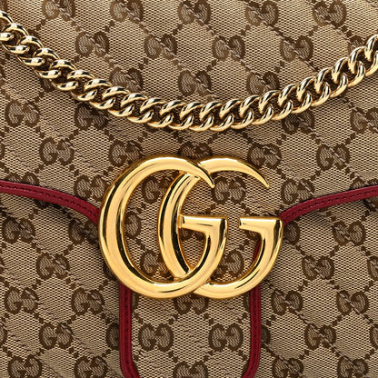 Gucci Monogram Azalea Calfskin Matelasse Diagonal Medium GG Marmont Shoulder Bag Beige Ebony New Cherry Red 8 of 11