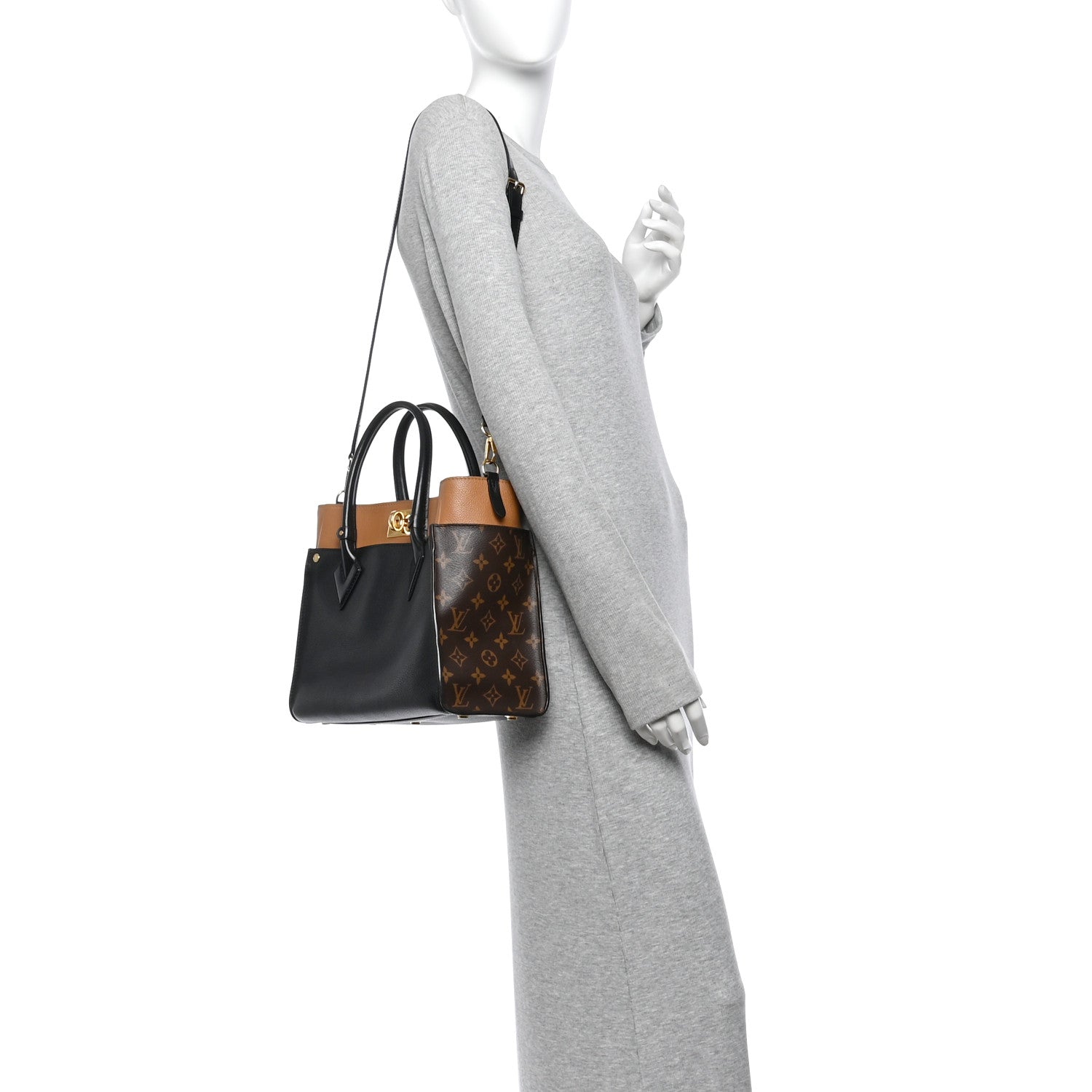 Louis Vuitton Calfskin Monogram On My Side Black 2 of 9