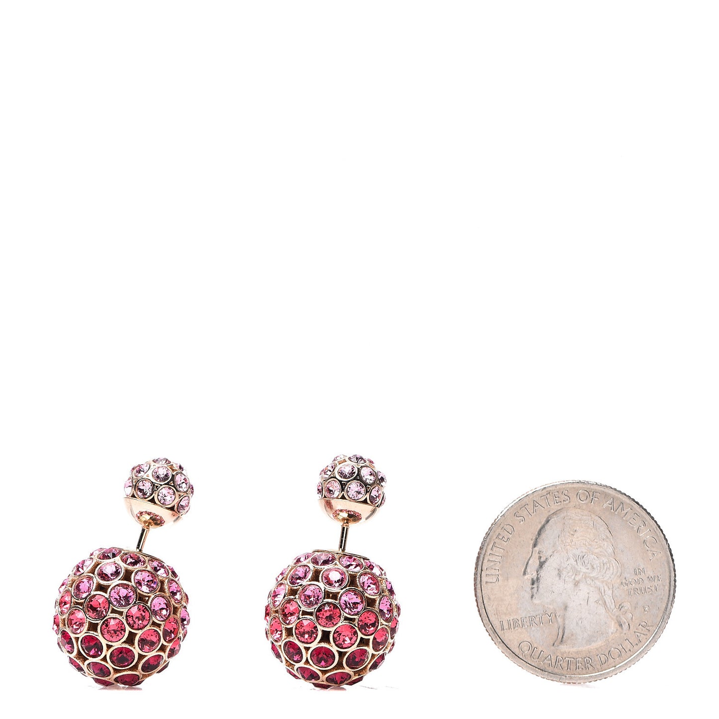 Crystal Mise En Dior Tribal Earrings Pink Gold
