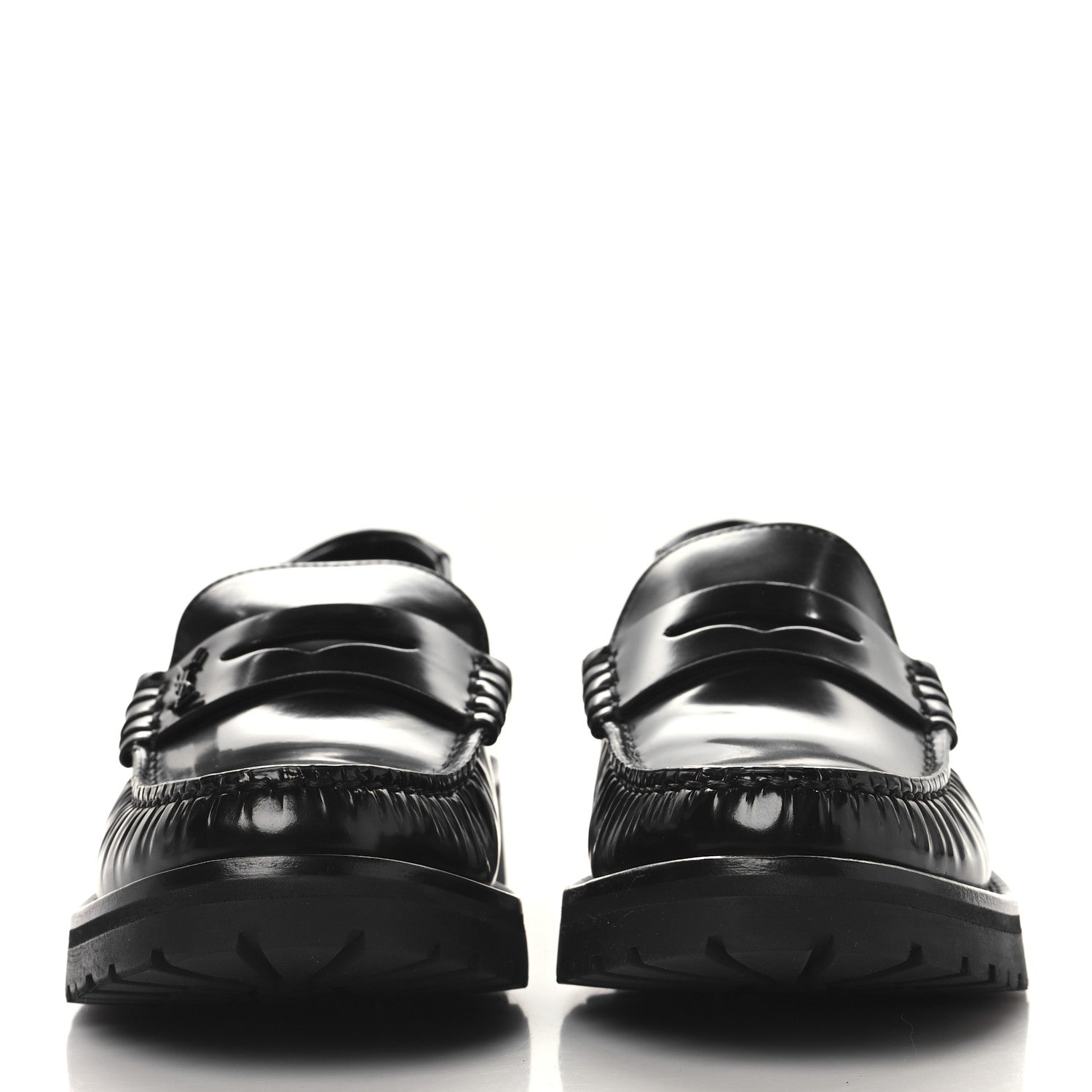 Saint Laurent Glazed Calfskin Le Loafer 15 Penny Slippers 38.5 Black 3 of 10