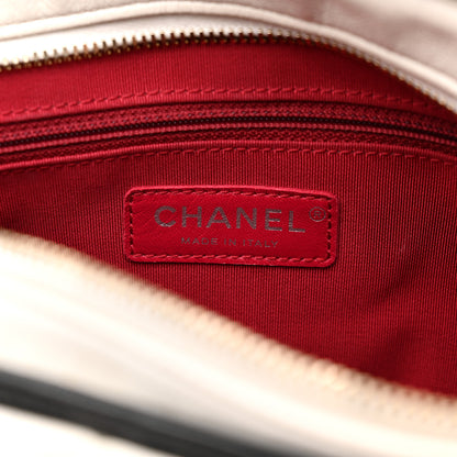 Chanel Aged Calfskin Quilted Medium Gabrielle Hobo Black White 6 of 12