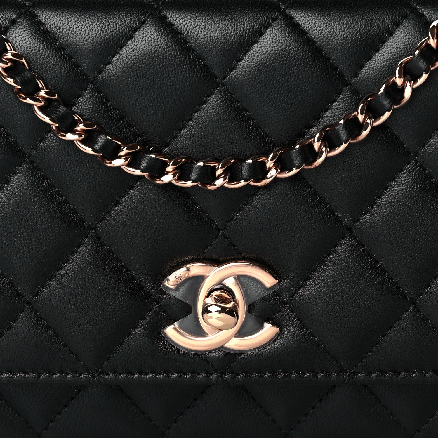 Chanel Lambskin Quilted Trendy CC Wallet On Chain WOC Black 9 of 12