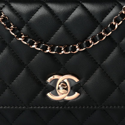 Chanel Lambskin Quilted Trendy CC Wallet On Chain WOC Black 9 of 12