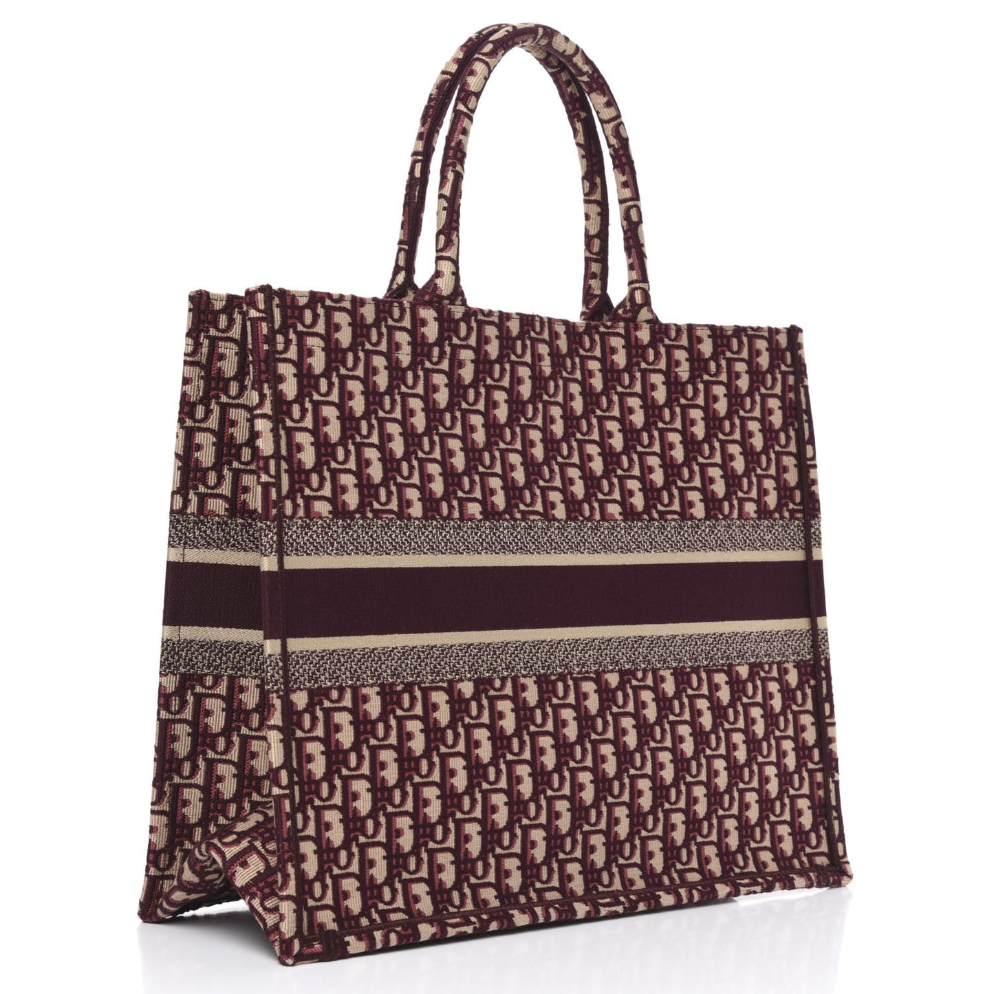 Oblique Large Book Tote Burgundy Multicolor