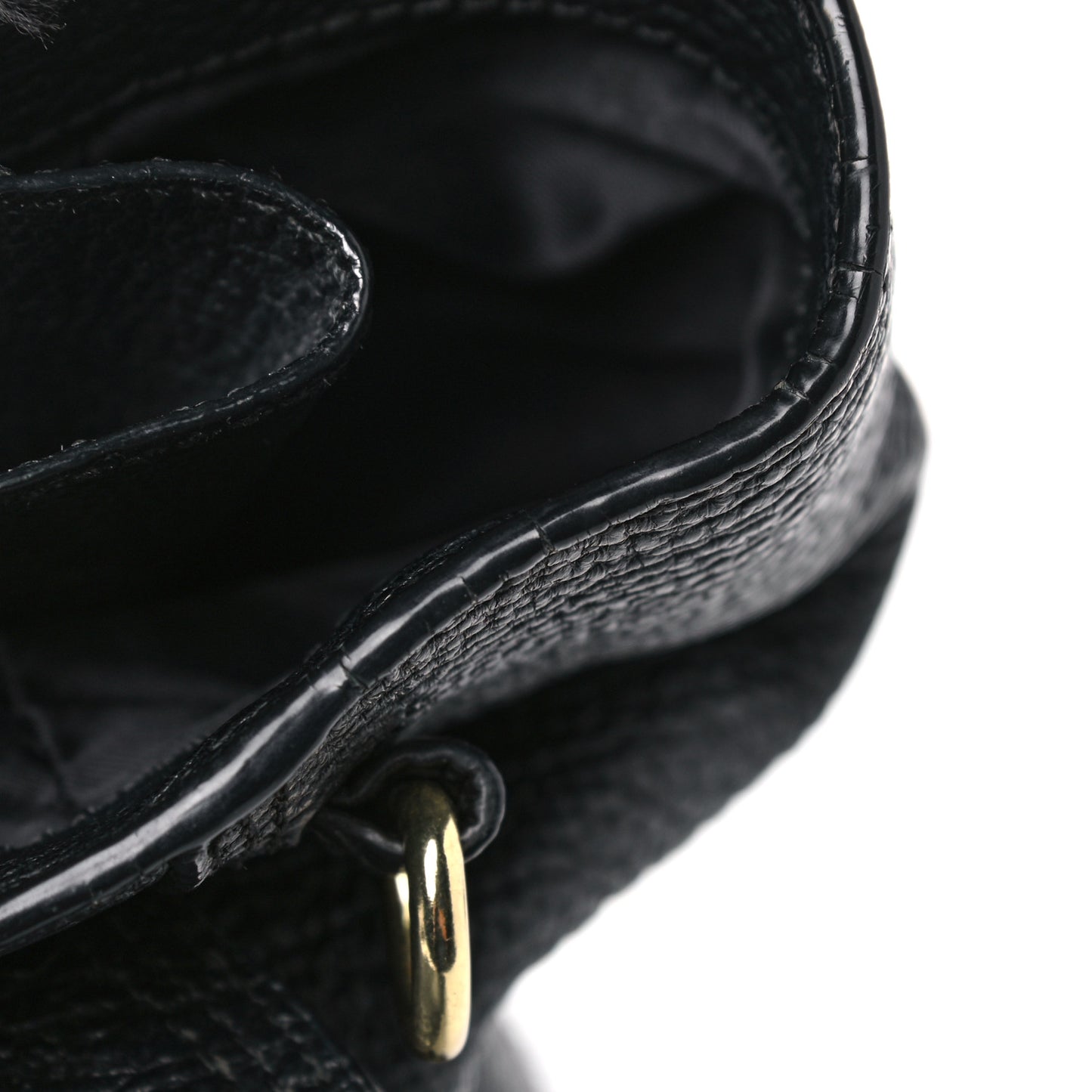 Textured Calfskin Large Pashli Satchel Black