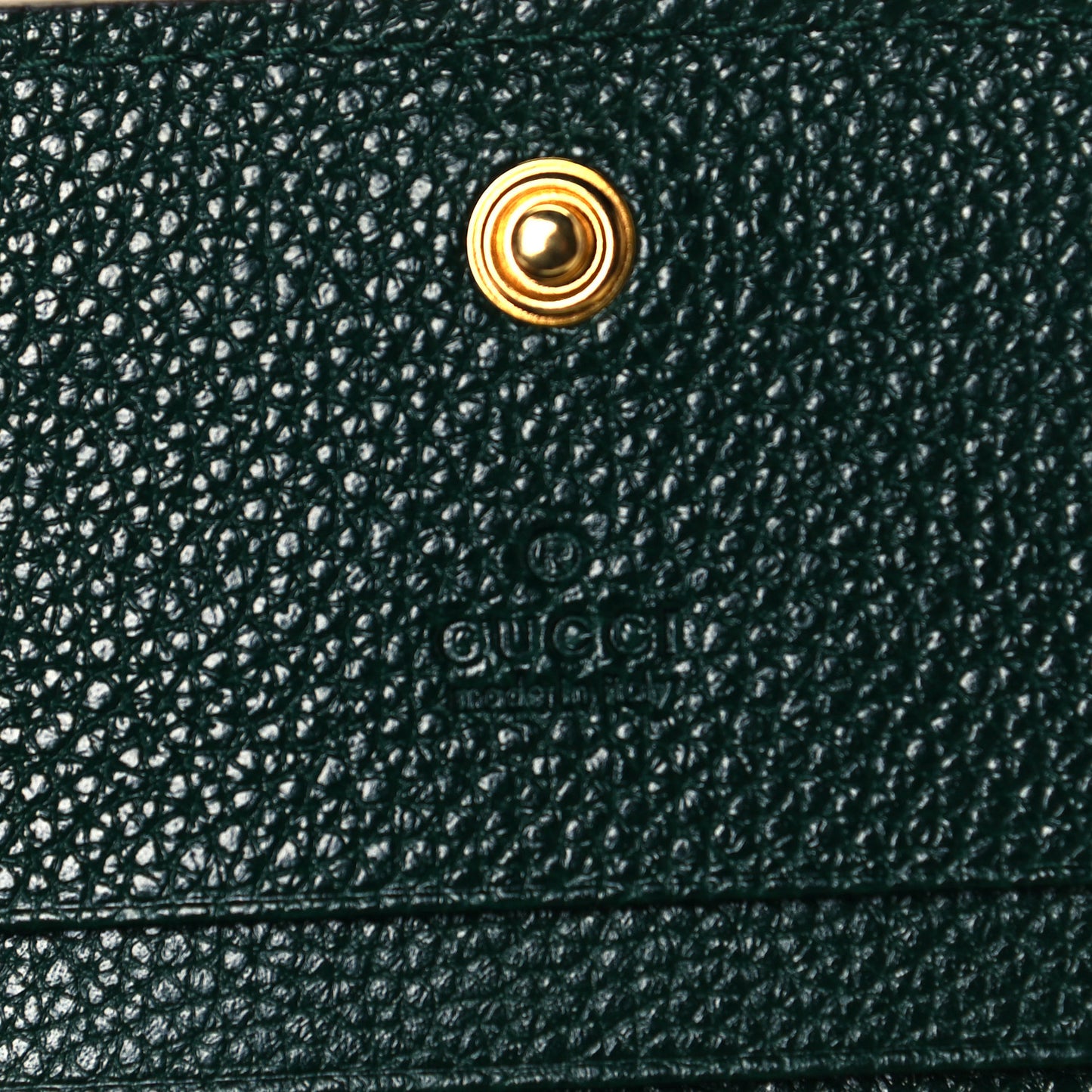 Grainy Calfskin Zumi Chain Card Case Wallet Vintage Green