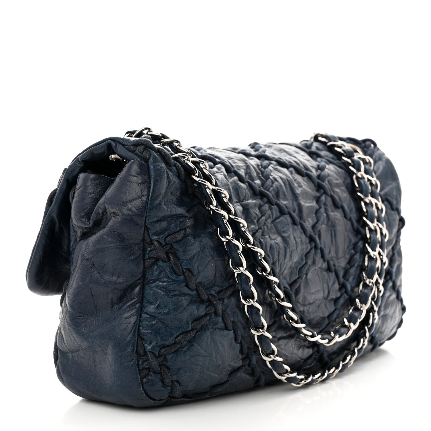 Chanel Calfskin Ultra Stitch Oversize Flap Navy 2 of 12