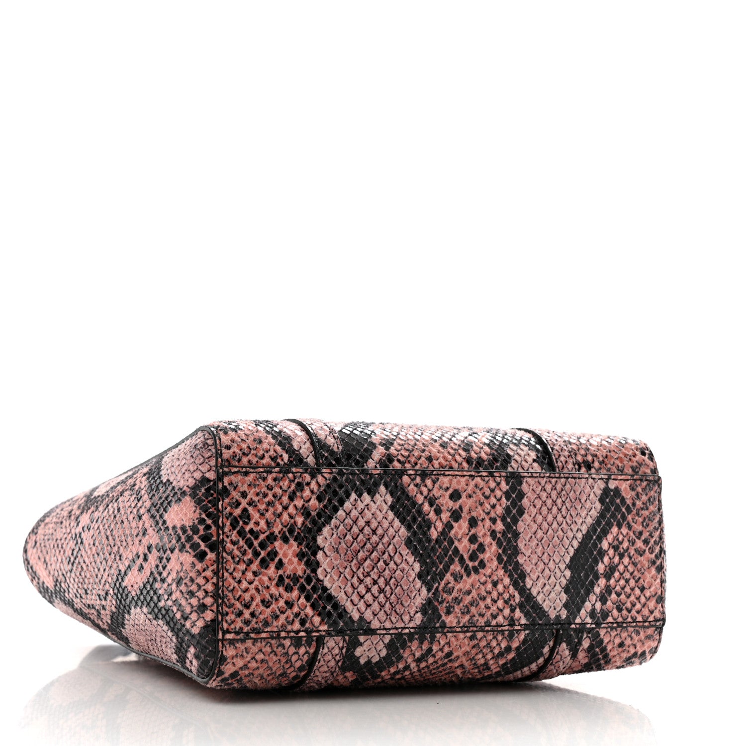MCM Snakeskin Embossed Mini Toni Shopper Tote Blush Pink 4 of 13