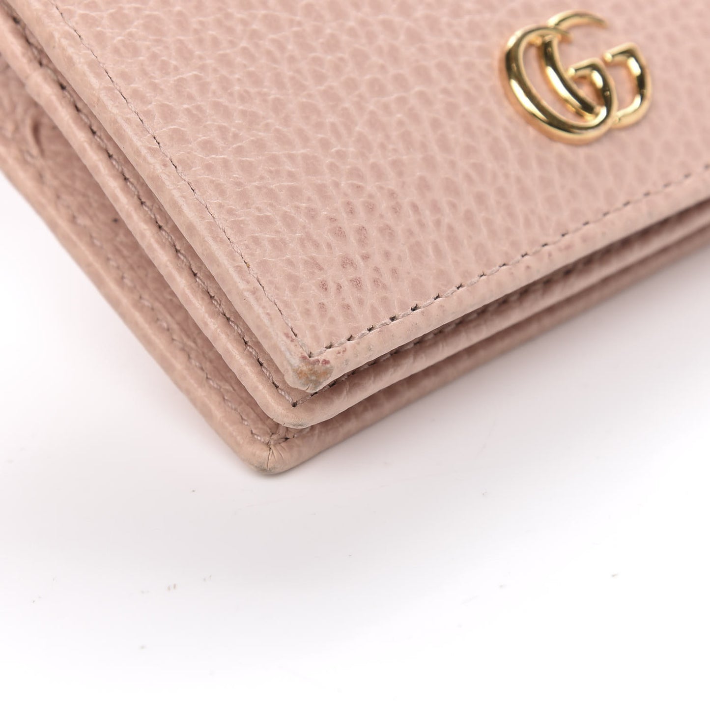Dollar Calfskin GG Marmont Card Case Perfect Pink