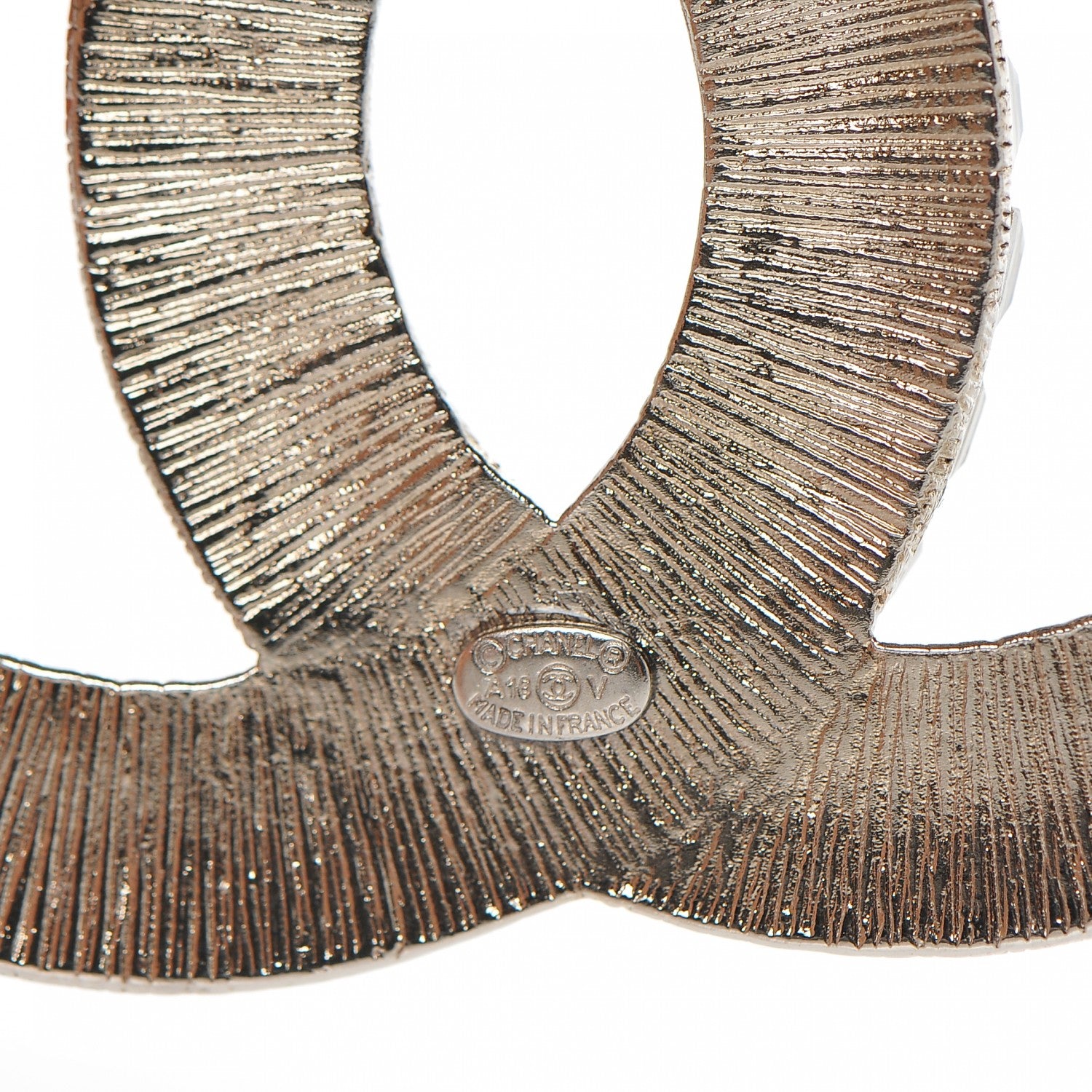 Chanel Baguette Crystal CC Brooch Silver 4 of 4