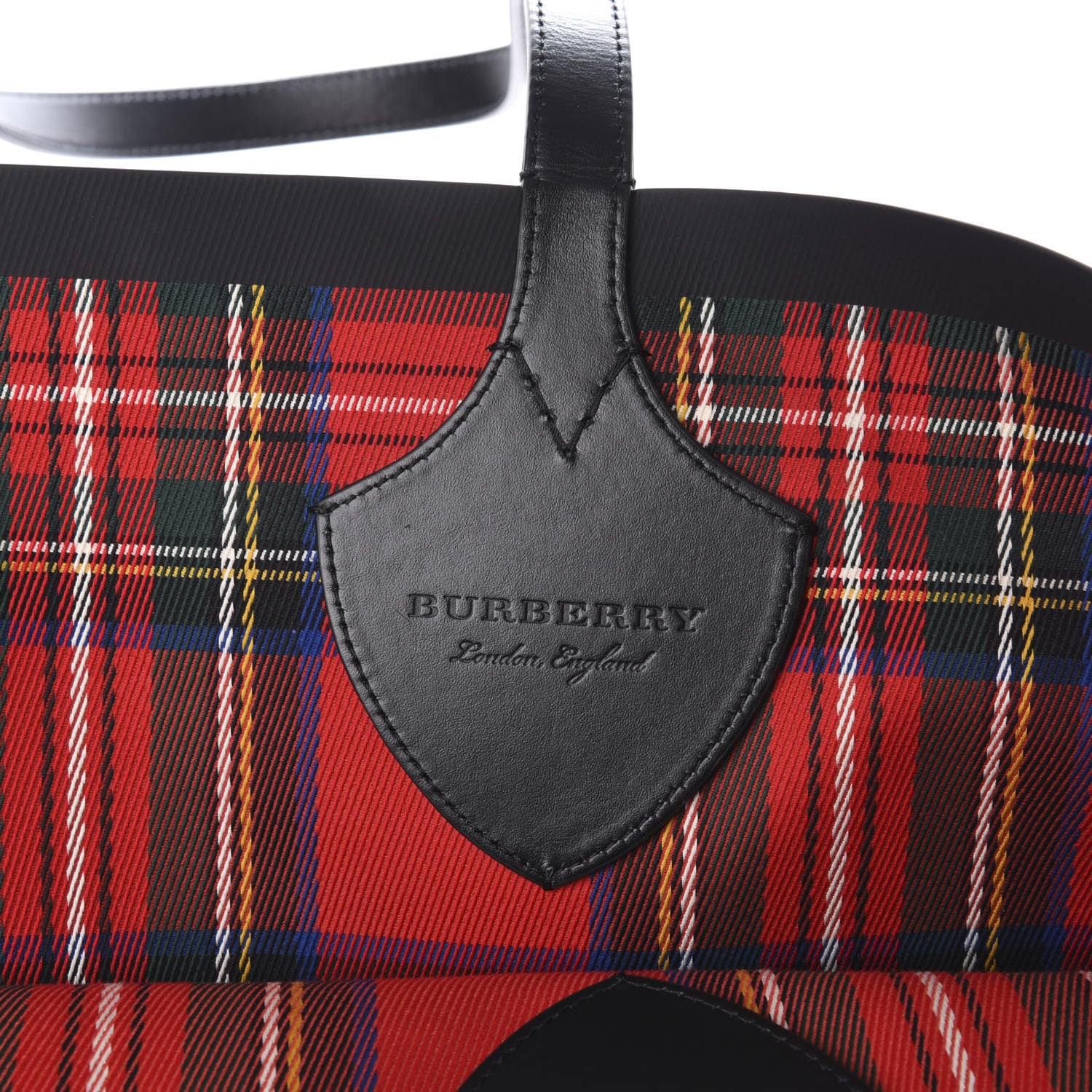 Burberry Vintage Check Medium The Giant Reversible Tote Antique Yellow Bright Red 9 of 9