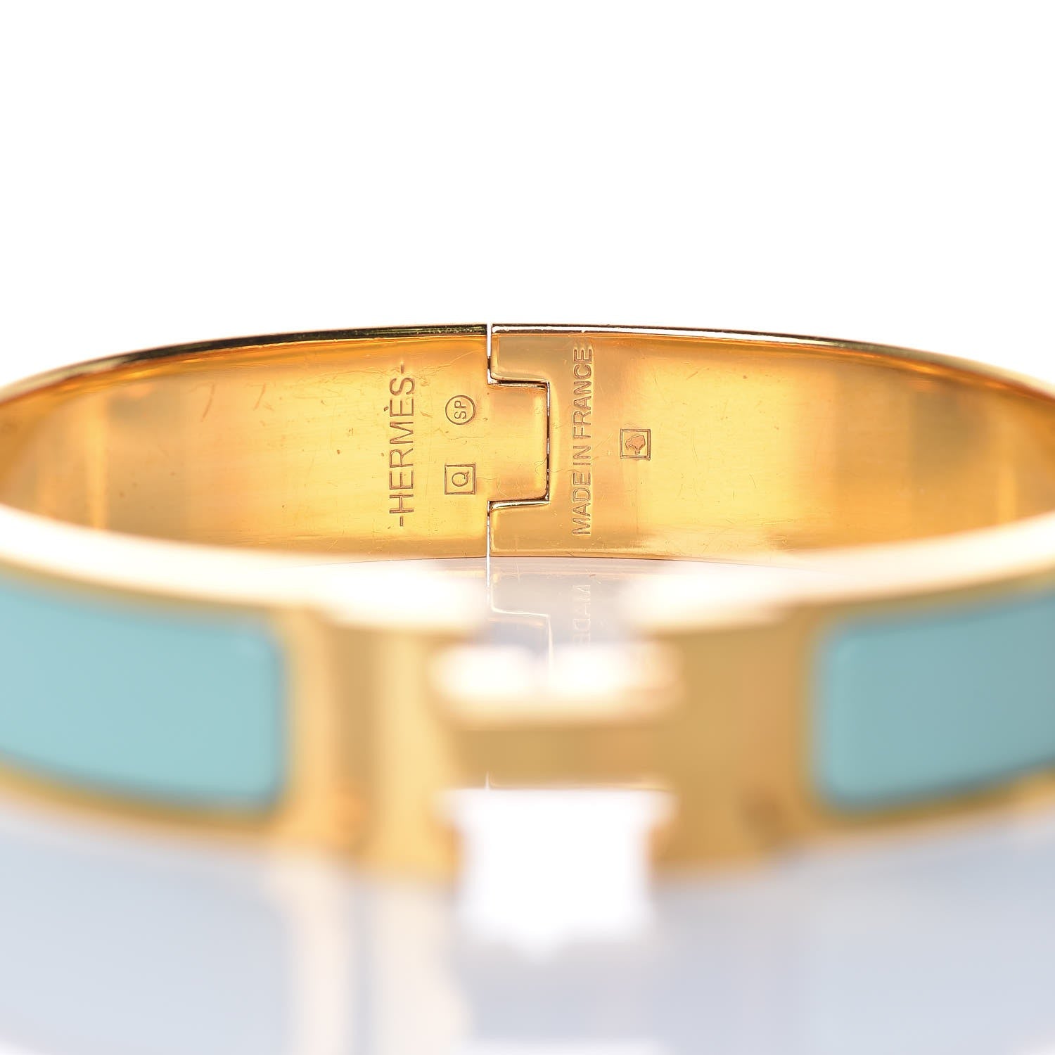 Hermes Enamel Narrow Clic Clac H Bracelet PM Bleu Atoll 5 of 6