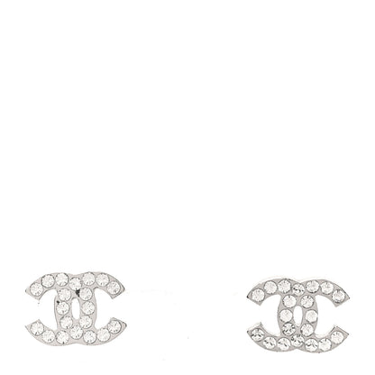 Chanel Crystal CC Earrings Silver 2 of 12